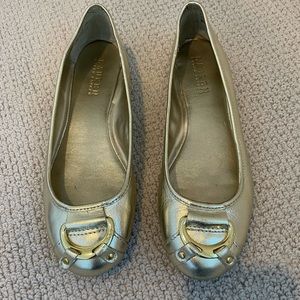 Ralph Lauren gold flats size 7, like new
